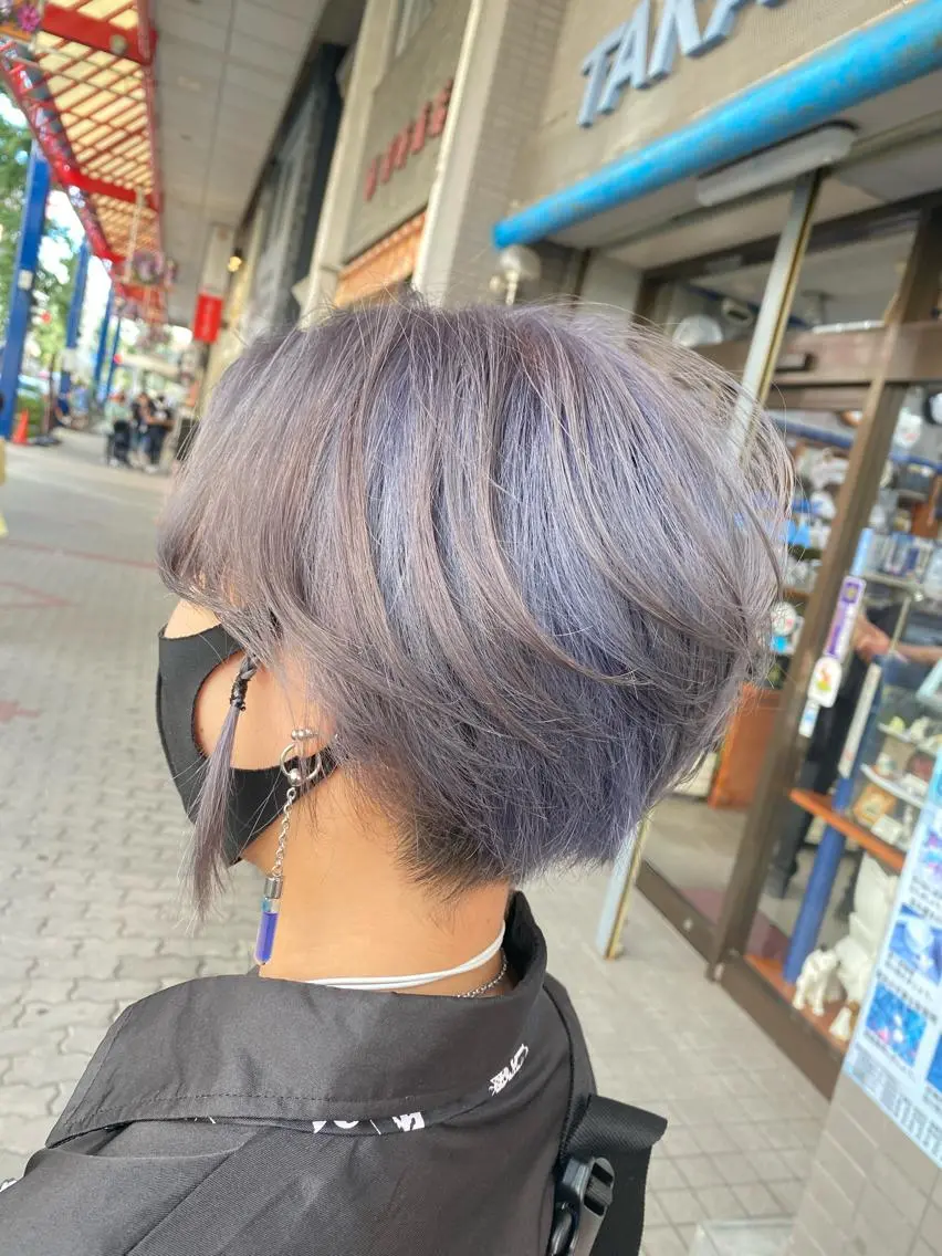 ショート ヘアカラー ゆぴ☾‪/推しカラー /ハイトーンのヘアスタイル