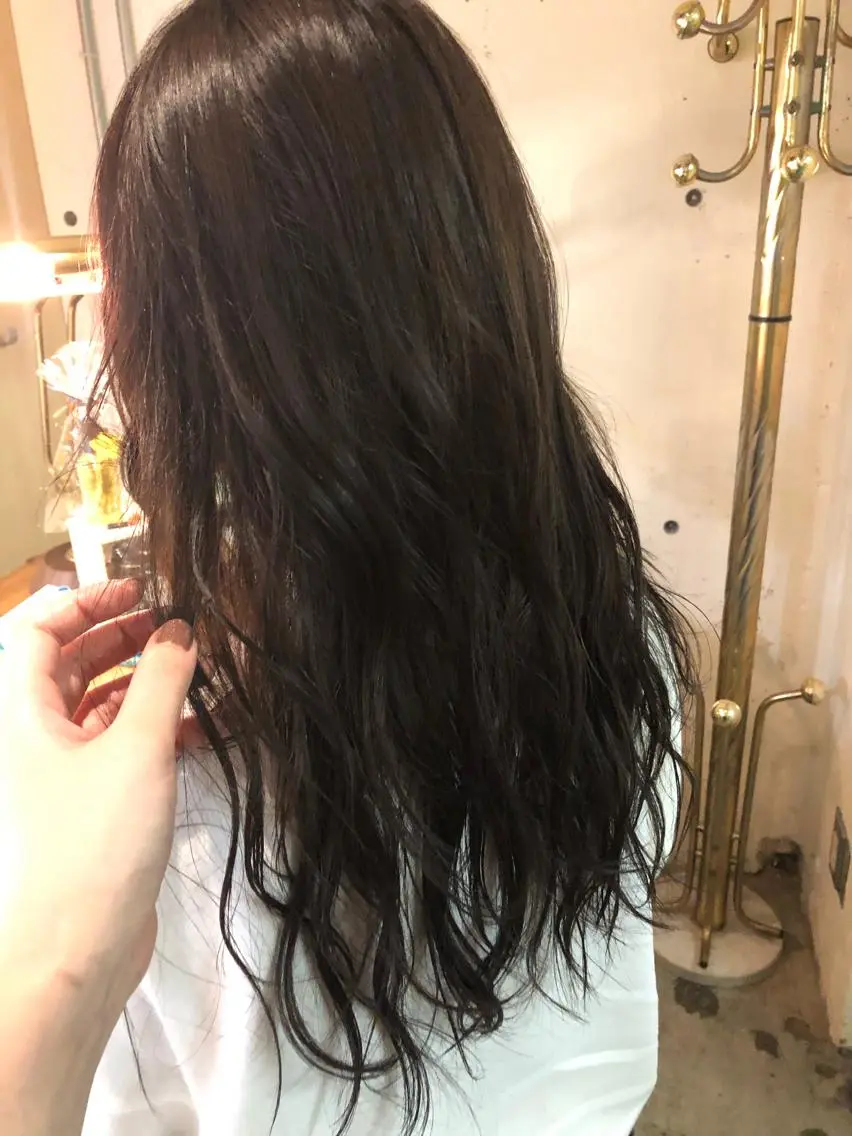 ロング カラー ブラウンカラー パーマ美容師 hanaのヘアスタイル