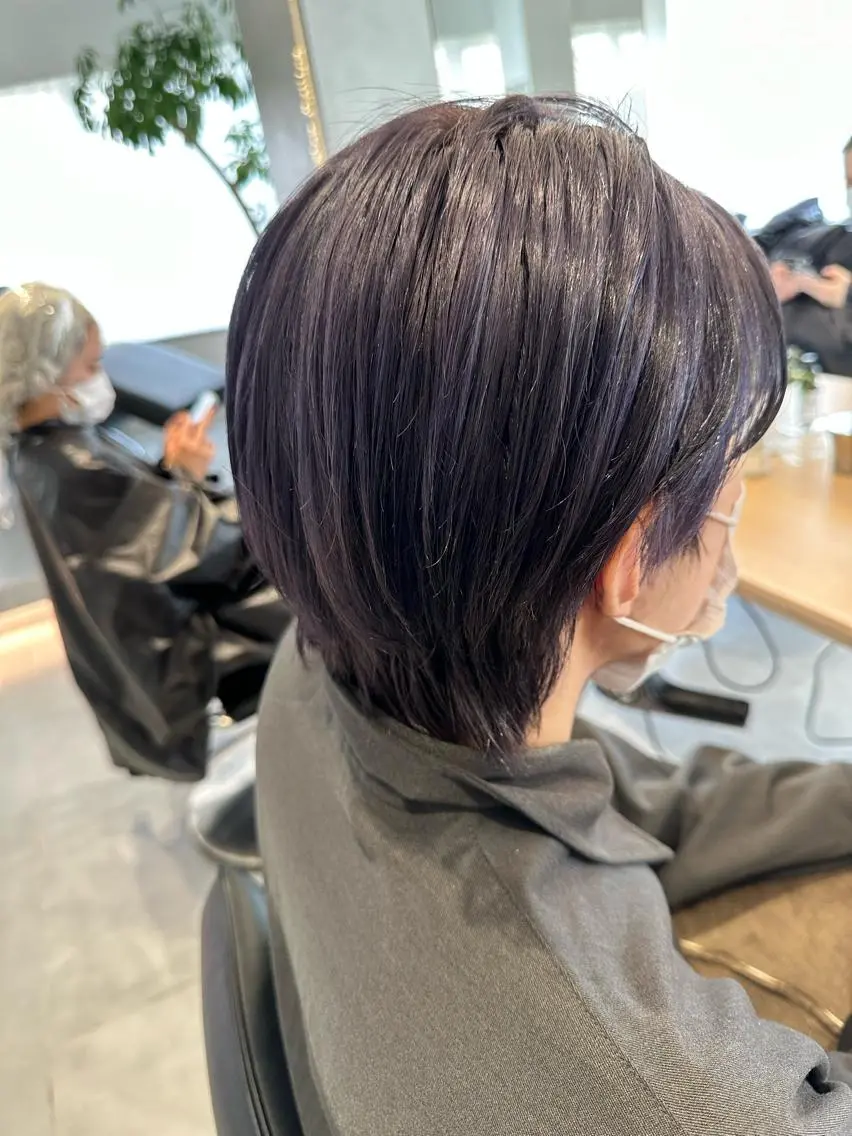 ショート カラー ヘアアレンジ メンズ ヘアカラー トリートメント ヘアセット オリーブ透明感カラー 表参道/MIKUのヘアスタイル