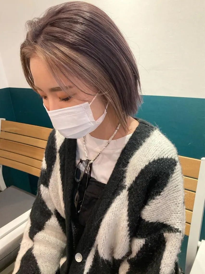 ショート ミストバング ヘアカラー カラーリスト菅野 竜矢🌈のヘアスタイル