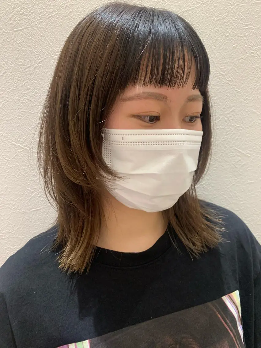 ミディアム カラー ウルフカット hubhair レイヤー/透明感のヘアスタイル