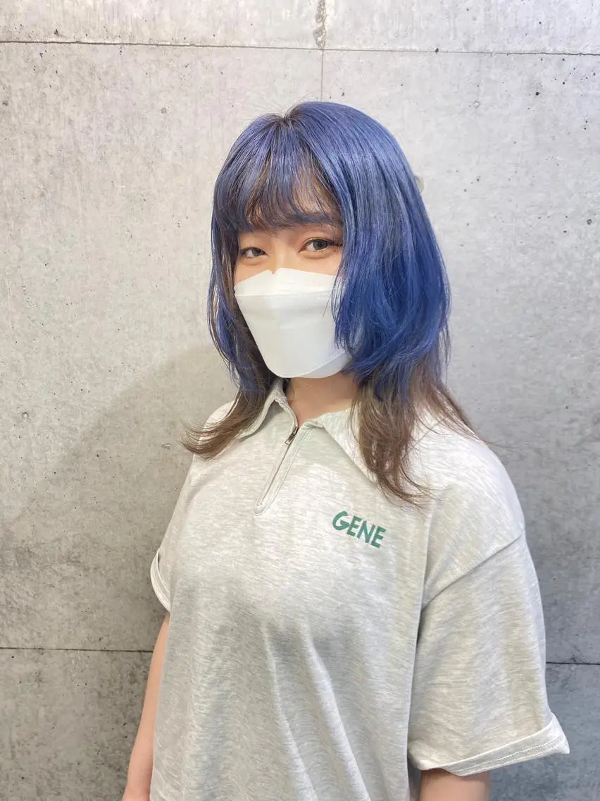 セミロング カラー ブルーカラー kaho🧸 / 大人styleのヘアスタイル