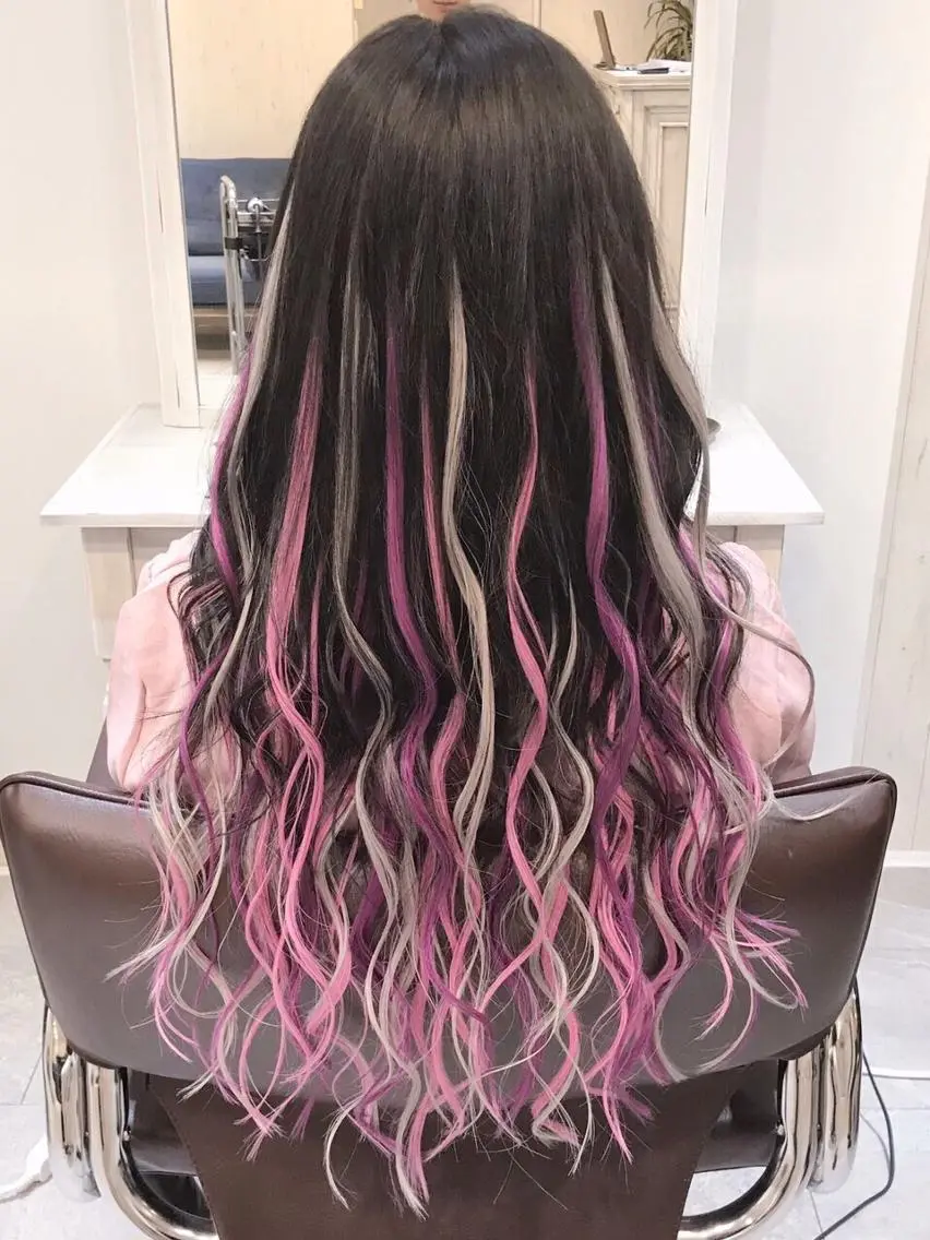 ロング カラー パーマ ヘアアレンジ Device ディバイスのヘアスタイル