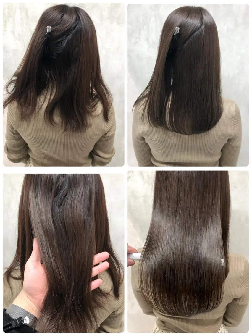 セミロング カット ヘアカラー 縮毛矯正 トリートメント あなた史上 最高を提供のヘアスタイル
