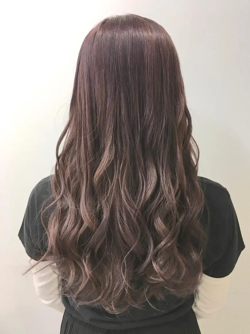 ロング カラー ベージュカラー ピンクカラー ピンクベージュ ヘアカラー トリートメント ヘアセット yoshi ☆のヘアスタイル
