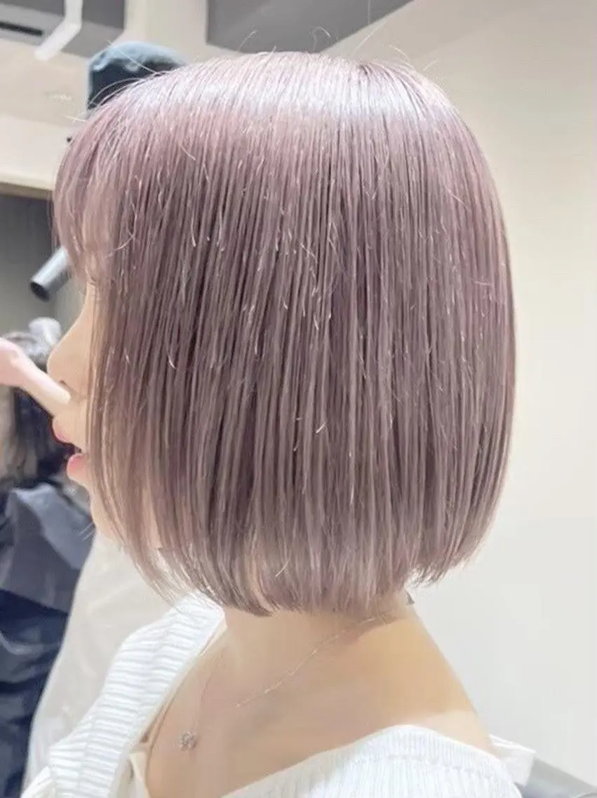 ショート カラー ショートボブ 透明感カラー ボブ ショートヘア 艶髪ハイトーン✨ 🩷AMI🩷のヘアスタイル