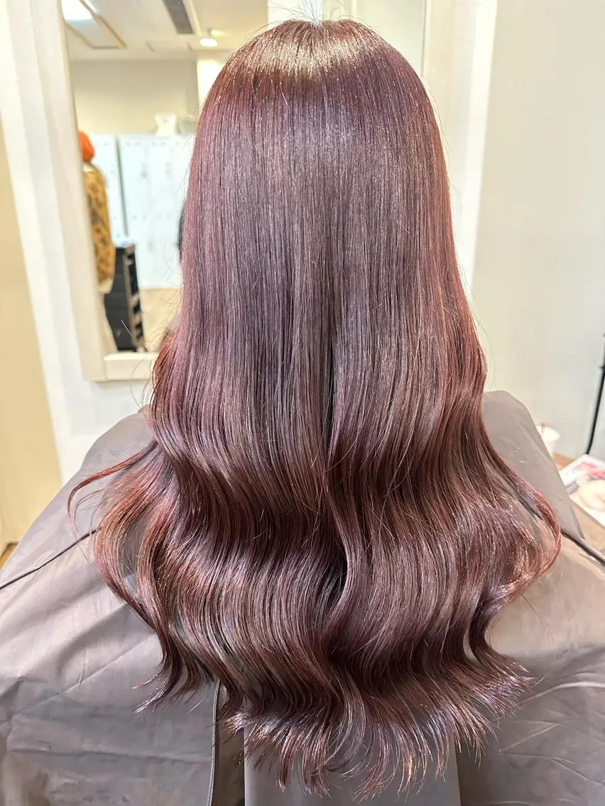 セミロング カラー カシス ピンクカラー Naoto ☆ number天王寺店のヘアスタイル