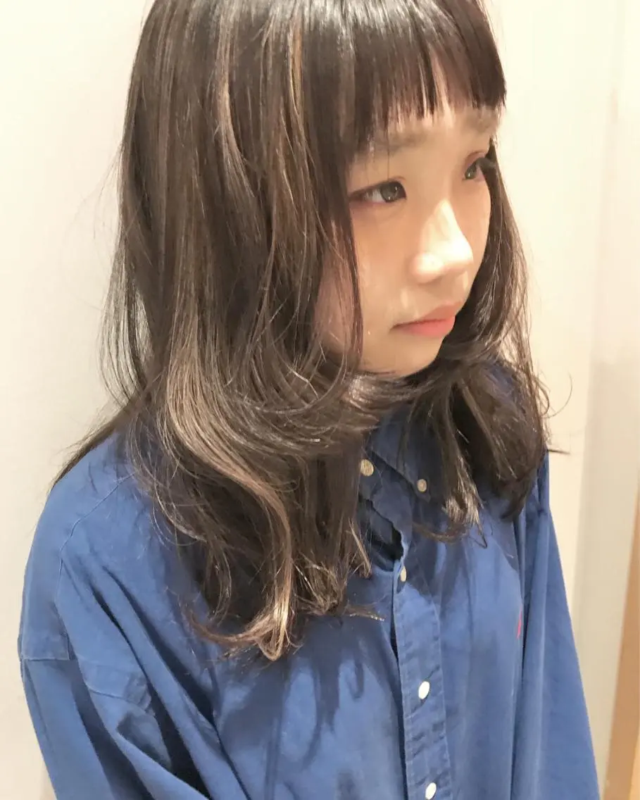 ミディアム カラー グレージュ ハイライトカラー ハイライト 【渋谷で人気】艶髪× 髪質改善/ツヤカラーのヘアスタイル