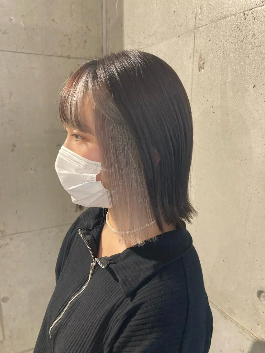 ミディアム カラー ミストバング フェイスフレーミング 韓国風ヘア ヘアカラー トリートメント 髪質改善.縮毛矯正 ×韓国ヘアyukiのヘアスタイル