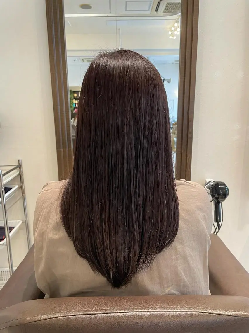 ロング カラー ブラウンカラー ラベンダーカラー 千野 優由のヘアスタイル