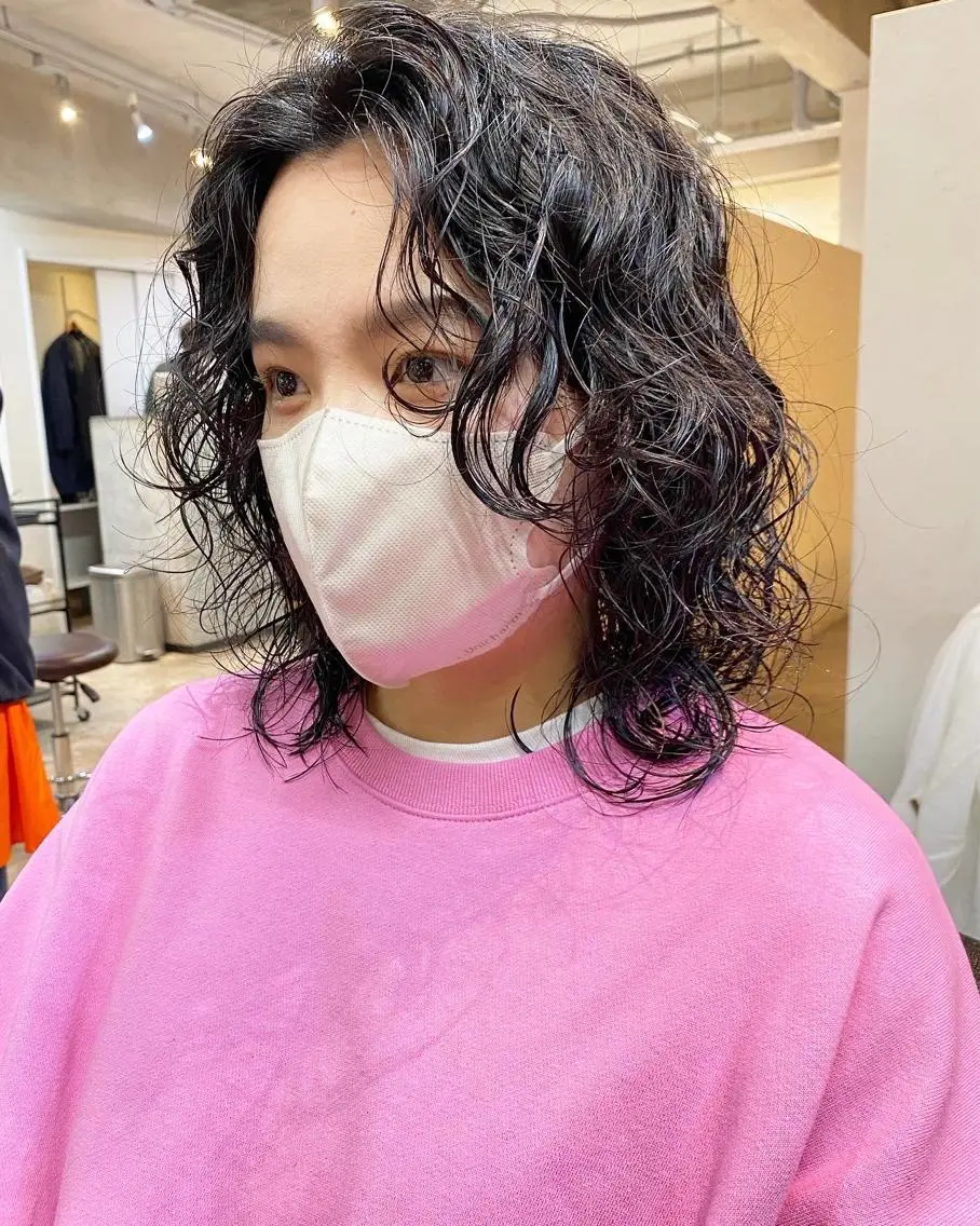 ミディアム パーマ カット パーマ トリートメント 坂本 裕介のヘアスタイル