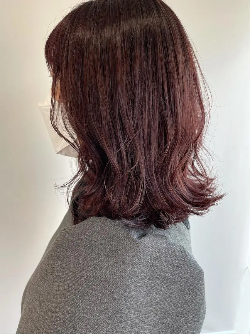ミディアム カラー ヘアカラー トリートメント 山口 莉奈のヘアスタイル