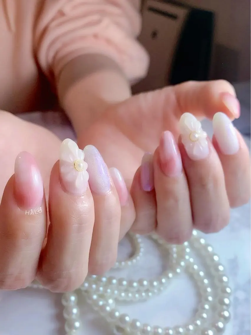 ネイル ぷっくりネイル 春ネイル HALU ハルのネイルデザイン