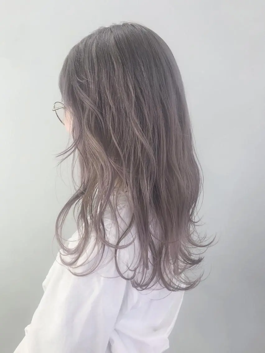 セミロング カラー パーマ ヘアアレンジ ラベンダーカラー ITbyALBUM 中野店のヘアスタイル