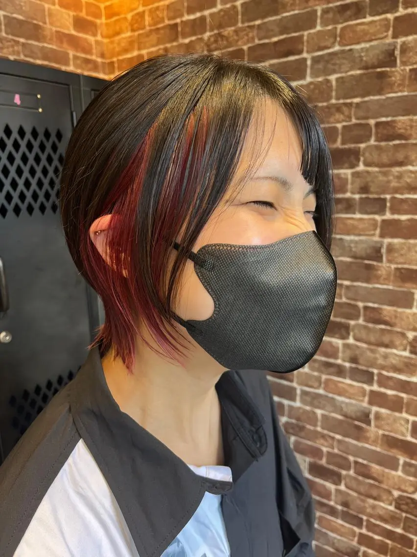 ショート カラー パーマ ヘアアレンジ メンズ キッズ ネイル マツエク・マツパ アイブロウ メンズパーマ ブラウンカラー ケアカラー 透明感カラー ピンクカラー 久木原 ゆりのヘアスタイル