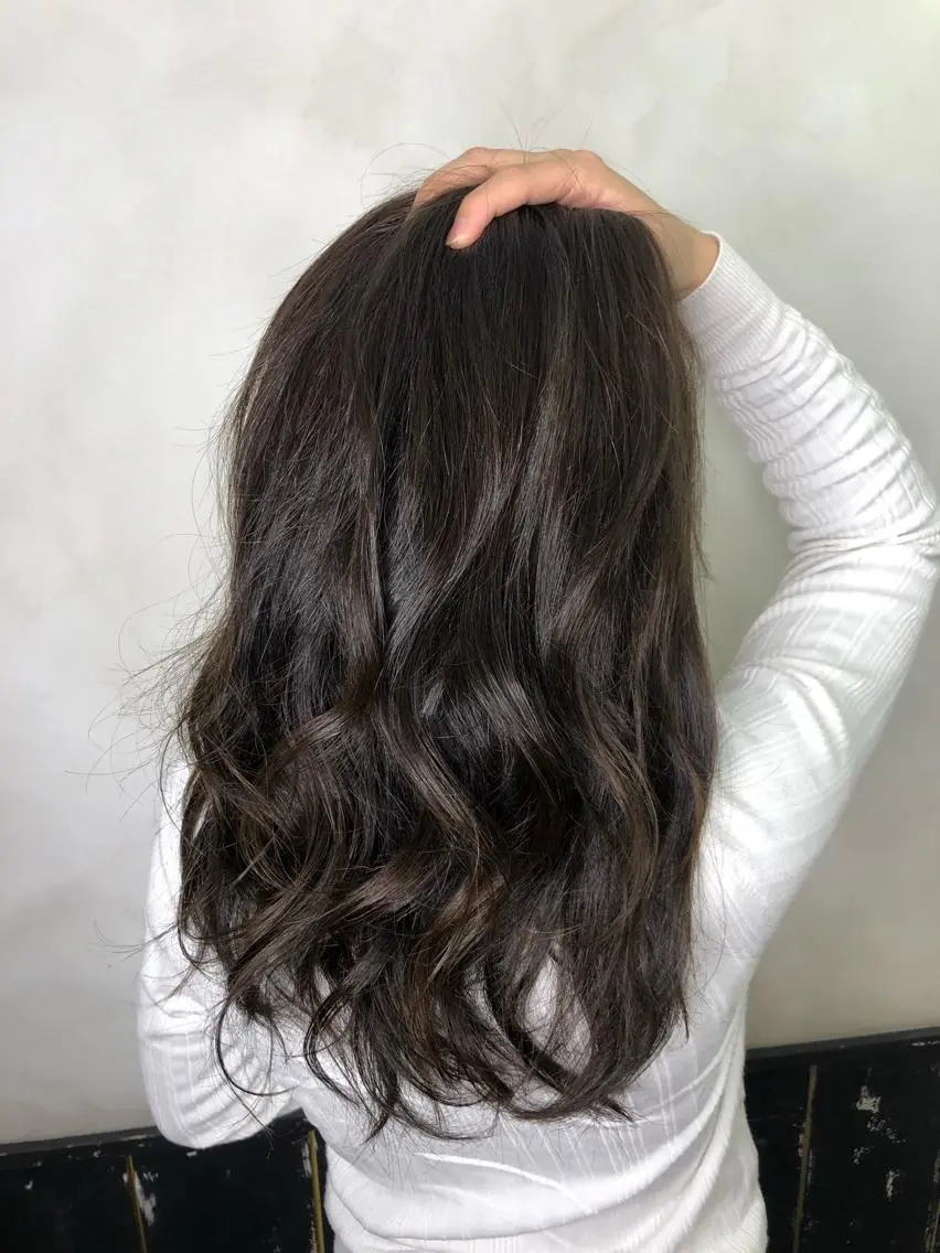 セミロング カラー パーマ ベージュカラー 透明感カラー 美髪矯正 🌈髪質改善 山下のヘアスタイル
