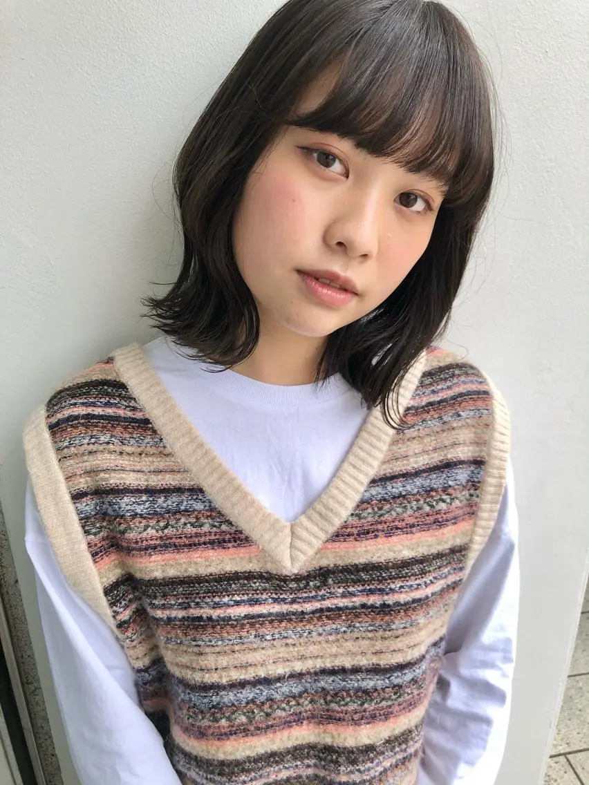 ミディアム ヨシンモリ 韓国風ヘア ヘアカラー トリートメント 東 みのりのヘアスタイル