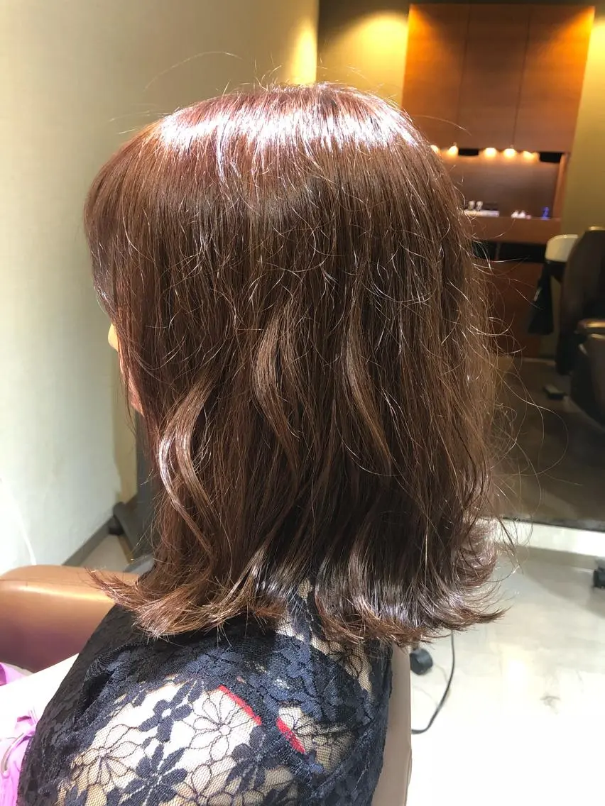 ミディアム カラー アッシュ ピンクカラー ピンクパープル パープルカラー パープルアッシュ 萩原 凌✄のヘアスタイル