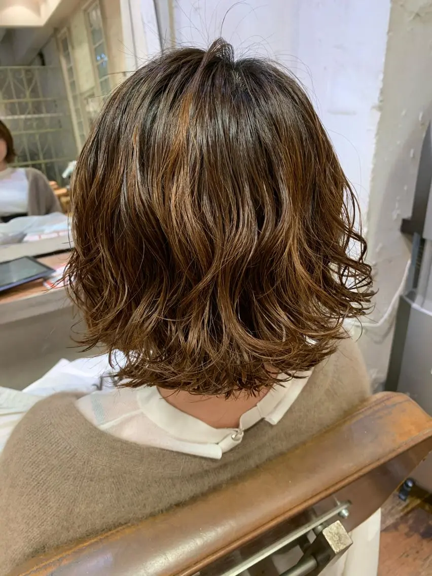 ショート パーマ デジタルパーマ 髪質改善 縮毛矯正/ レイヤー/銀座/本木のヘアスタイル