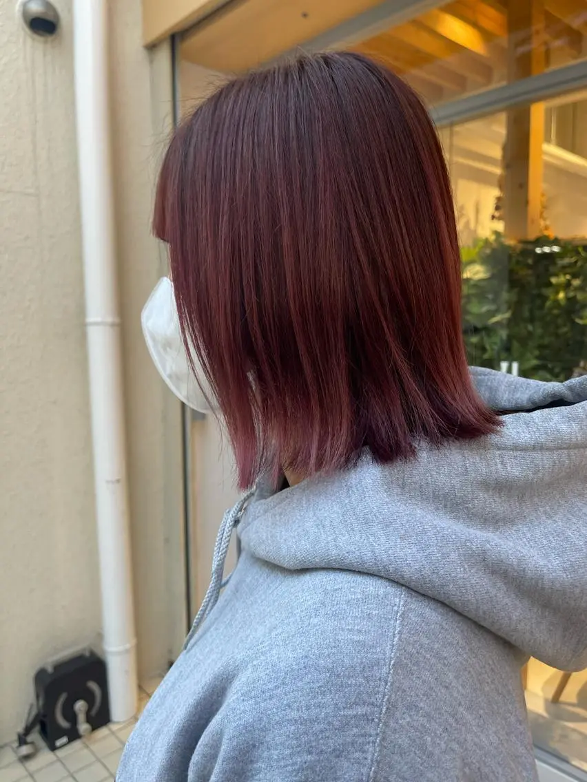 ミディアム カット ヘアカラー トリートメント 山本 舜也のヘアスタイル