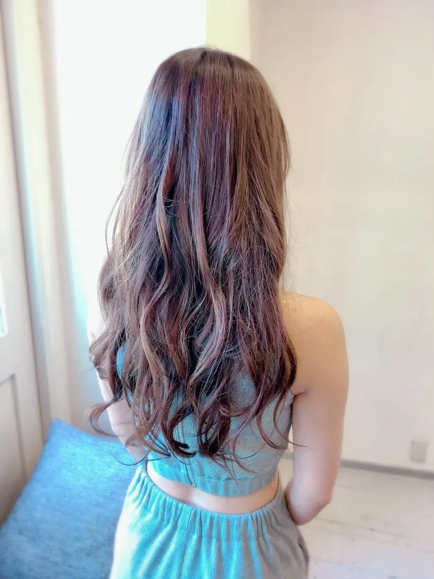 ロング カラー ブリーチ ブラウンカラー バイオレットカラー バイオレットブラウン カット ヘアカラー トリートメント 💎JADE GRACE💎のヘアスタイル