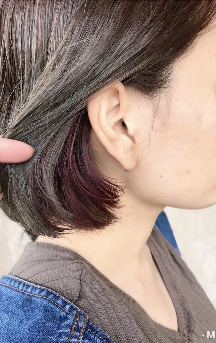 ショート カラー ケアカラー インナーカラー ボブ hair works raptureのヘアスタイル