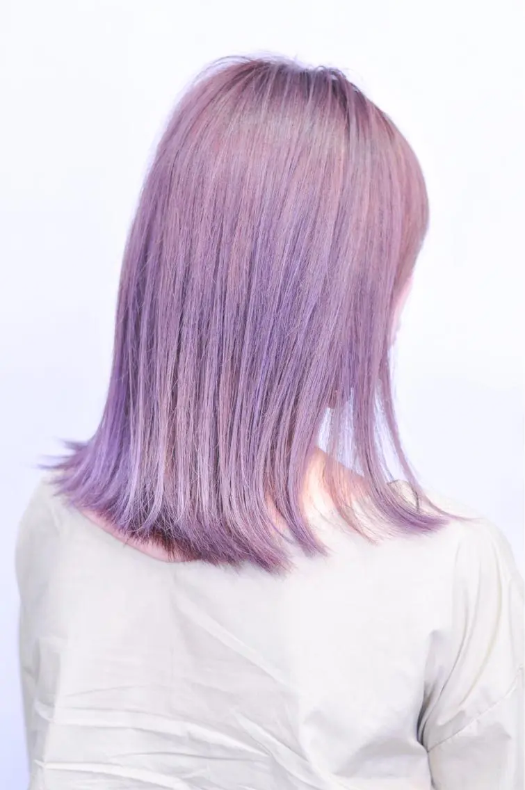 ミディアム カラー ブリーチ 透明感カラー グラデーションカラー ハイライトカラー パープルカラー 中田 敏明のヘアスタイル