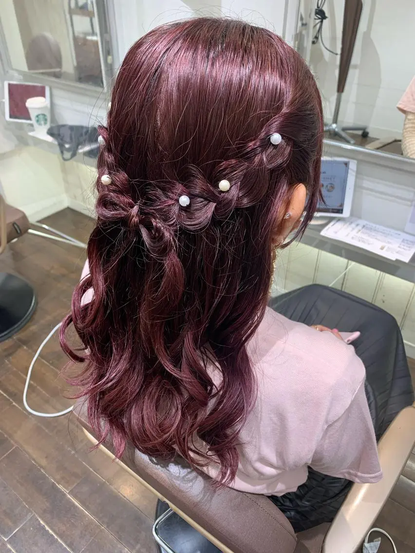 ヘアアレンジ デジタルパーマ🫧 韓国風ヘア🫧サクラのヘアスタイル