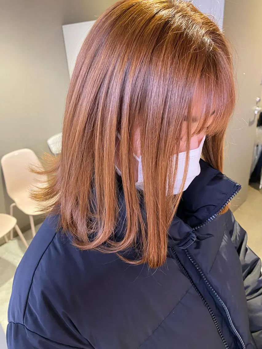 セミロング カラー ヘアアレンジ レイヤーダブルカラー KYONのヘアスタイル