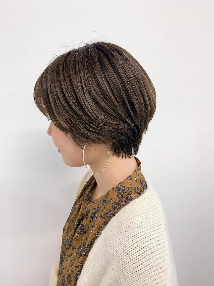ショート カラー 透明感・暗髪 梅田・増田のヘアスタイル