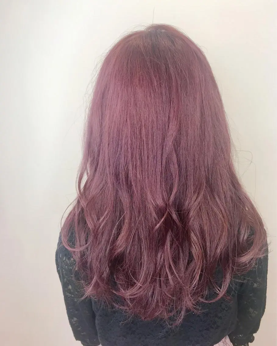 ロング カラー ベージュカラー ピンクカラー ピンクベージュ カット ヘアカラー トリートメント インナーエクステ渋谷 🦋KAJIのヘアスタイル