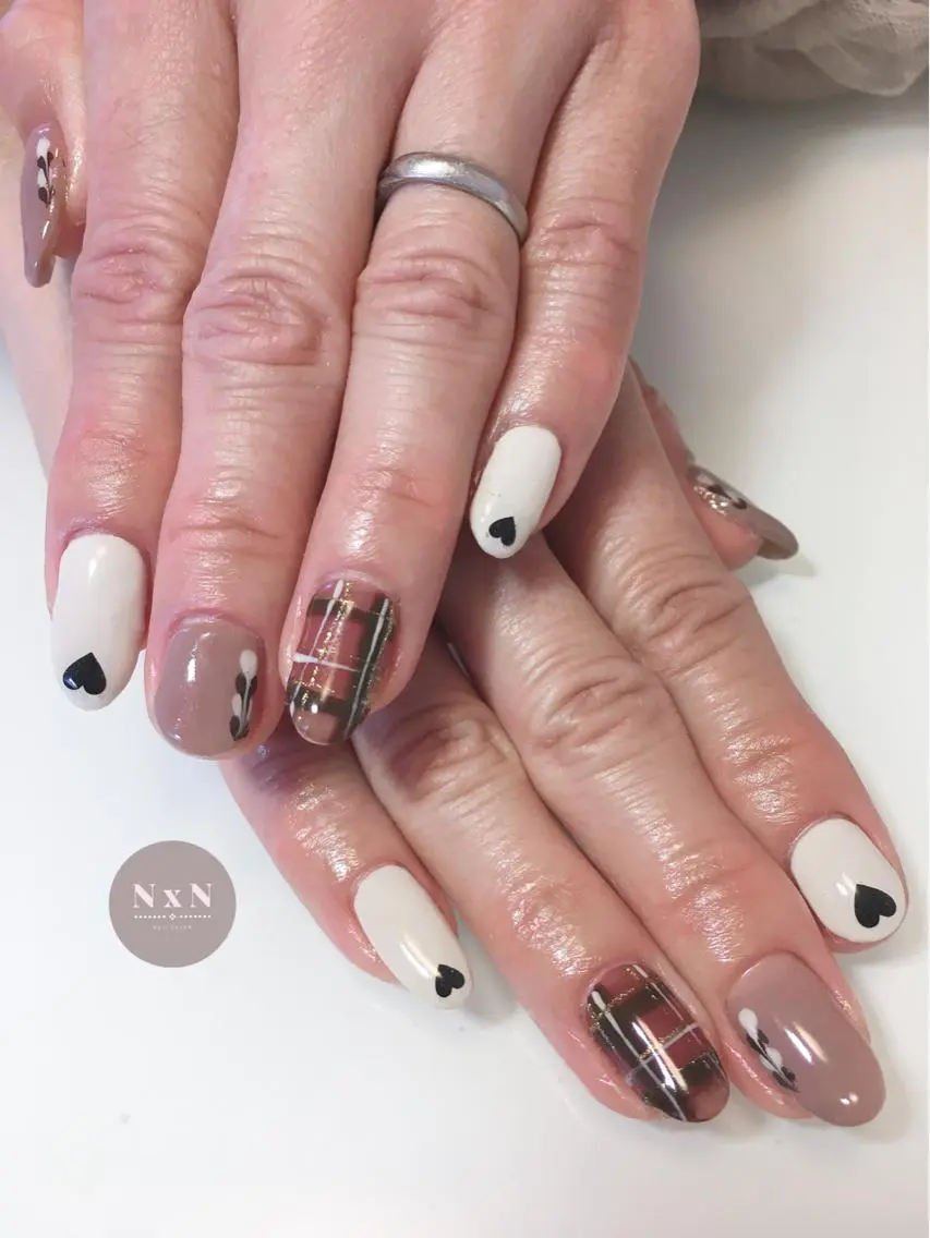 ネイル ジェルネイル ぷっくりネイル バレンタイン nail salon N×Nのネイルデザイン