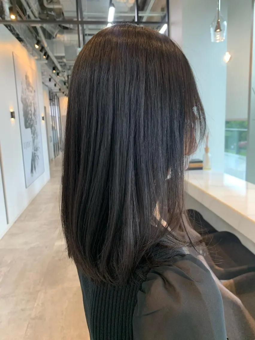 セミロング カット 縮毛矯正 トリートメント 韓国レイヤー✨ yasuko銀座のヘアスタイル