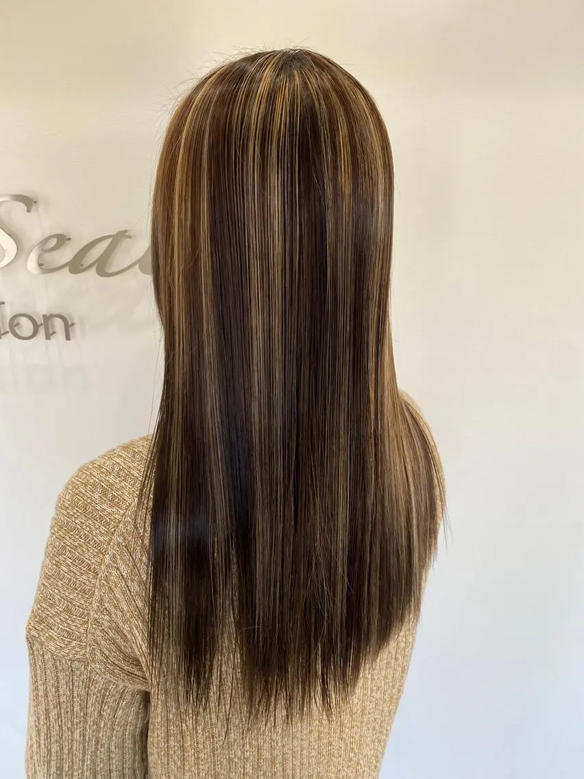 セミロング メンズ マツエク・マツパ メンズハイライト ハイライト Ze sealのヘアスタイル