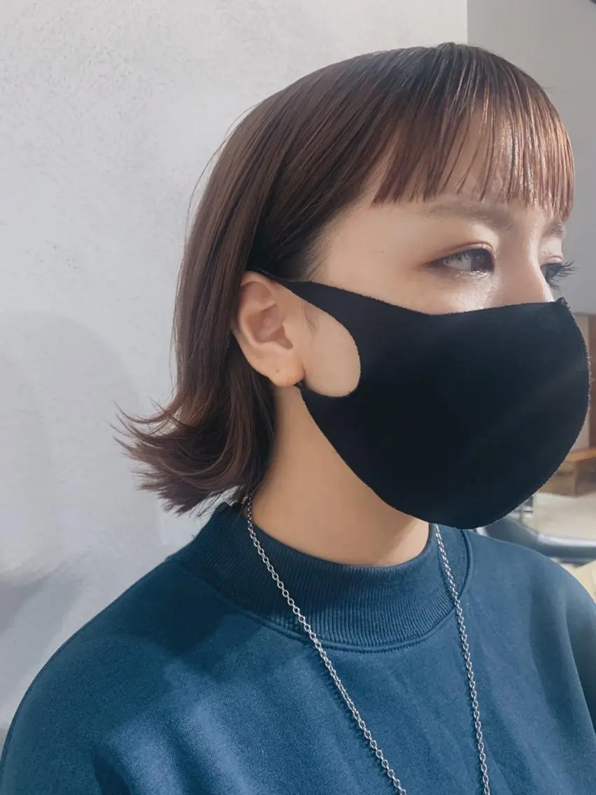ミディアム カラー ヘアアレンジ ボブパーマコテ巻き風 パーマNo1深江秀平のヘアスタイル
