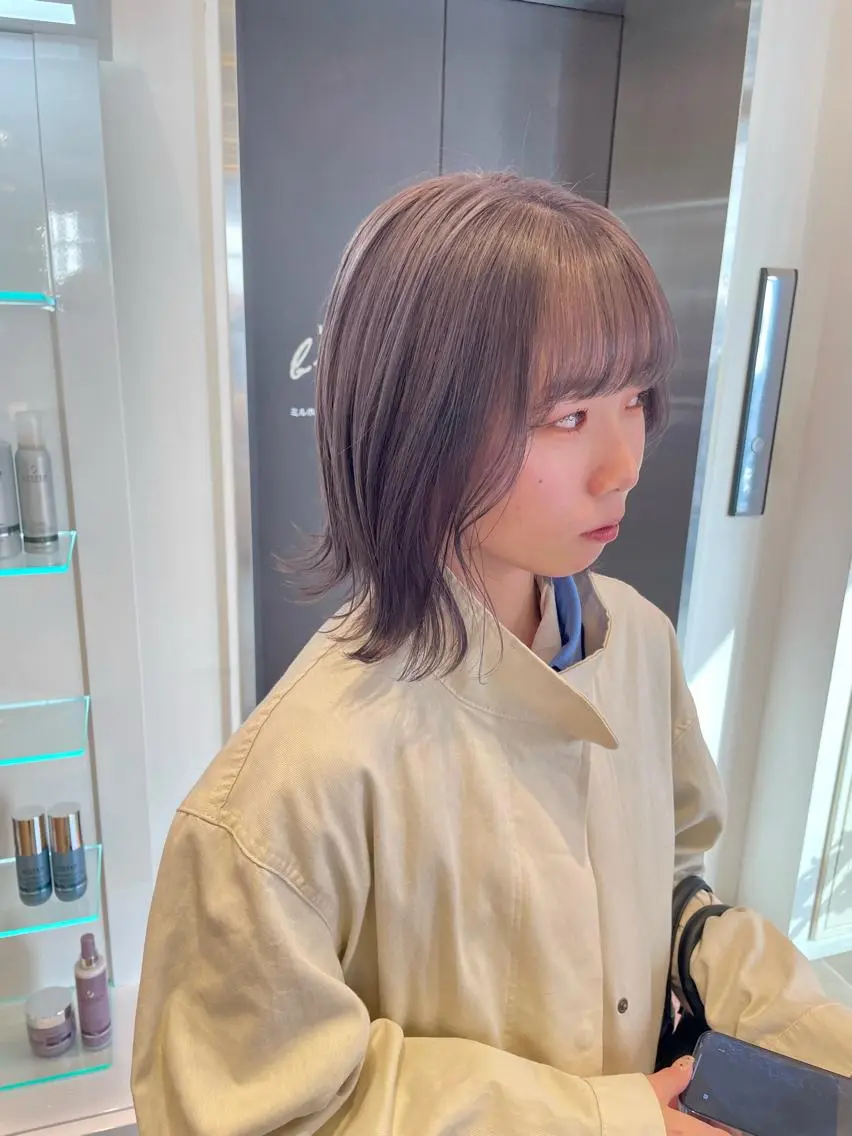 カラー ヘアカラー トリートメント ベージュ/似合わせ ボブ/艶髪🫧門脇由のヘアスタイル