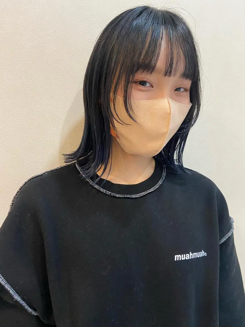 ミディアム 顔周りカット ウルフカット ボブ/透明感カラー 🧸YUI❤️のヘアスタイル