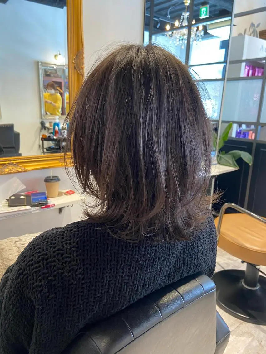 ミディアム カラー 透明感カラー ラベンダーカラー ピンクカラー ピンクラベンダー ボブ カット ヘアカラー トリートメント 二児のパパで店長な 戸田健治のヘアスタイル