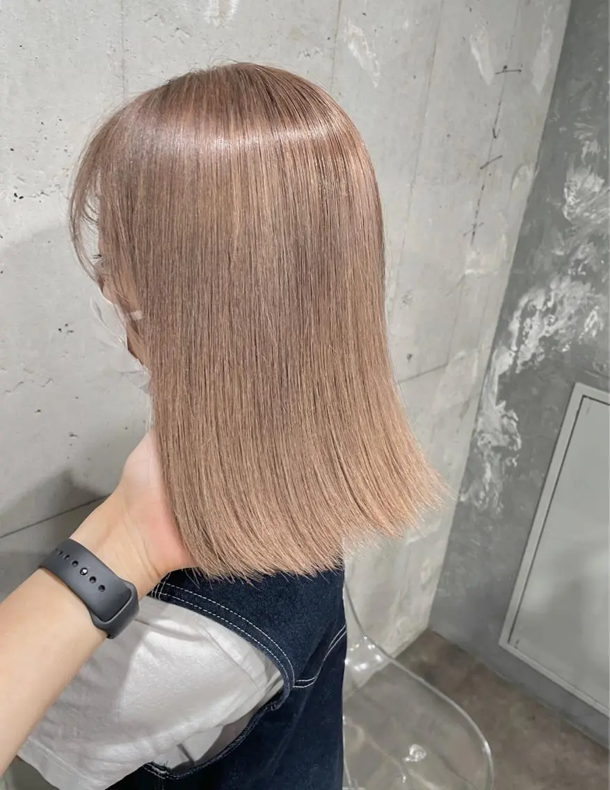 ミディアム カラー ヘアカラー トリートメント ヘッドスパ ヘアセット ベージュカラー💖 やすひろのヘアスタイル