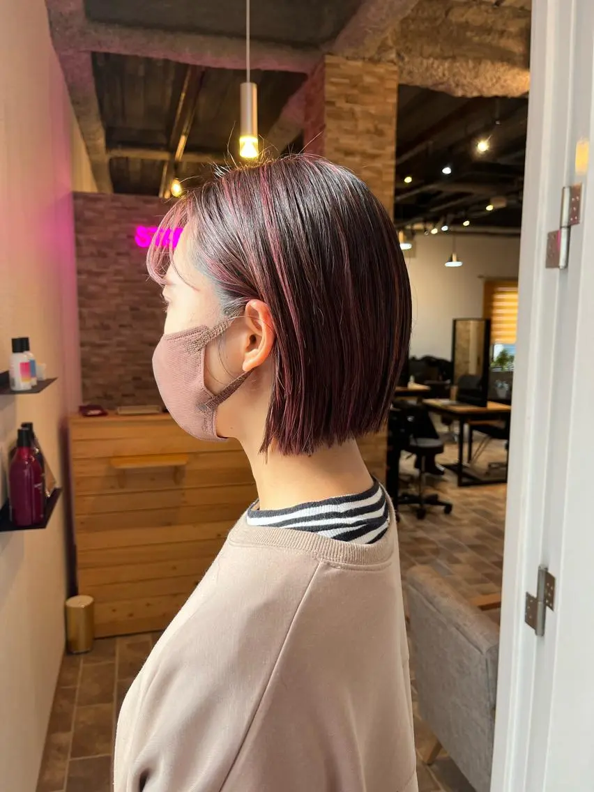 ショート カラー ヘアカラー&縮毛矯正 STAR☆RIVERのヘアスタイル