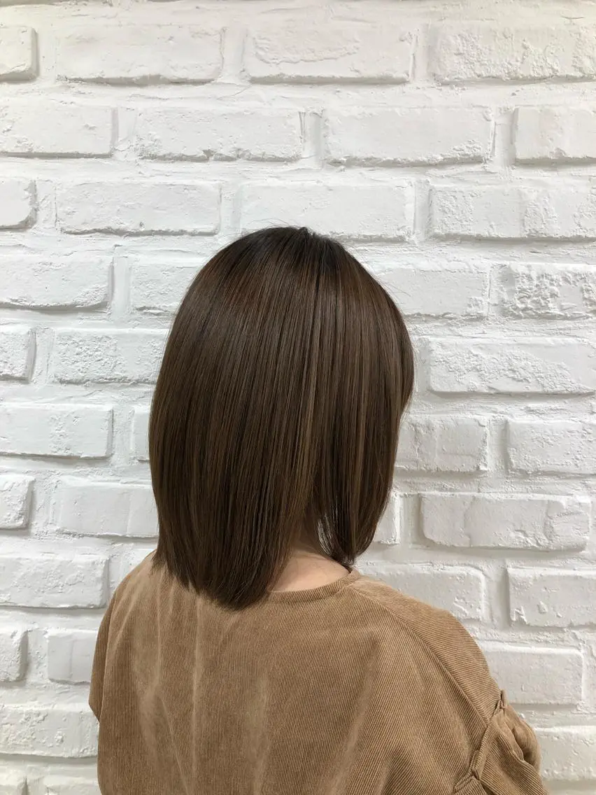 ミディアム パーマ ストレートパーマ 横山 穂高のヘアスタイル