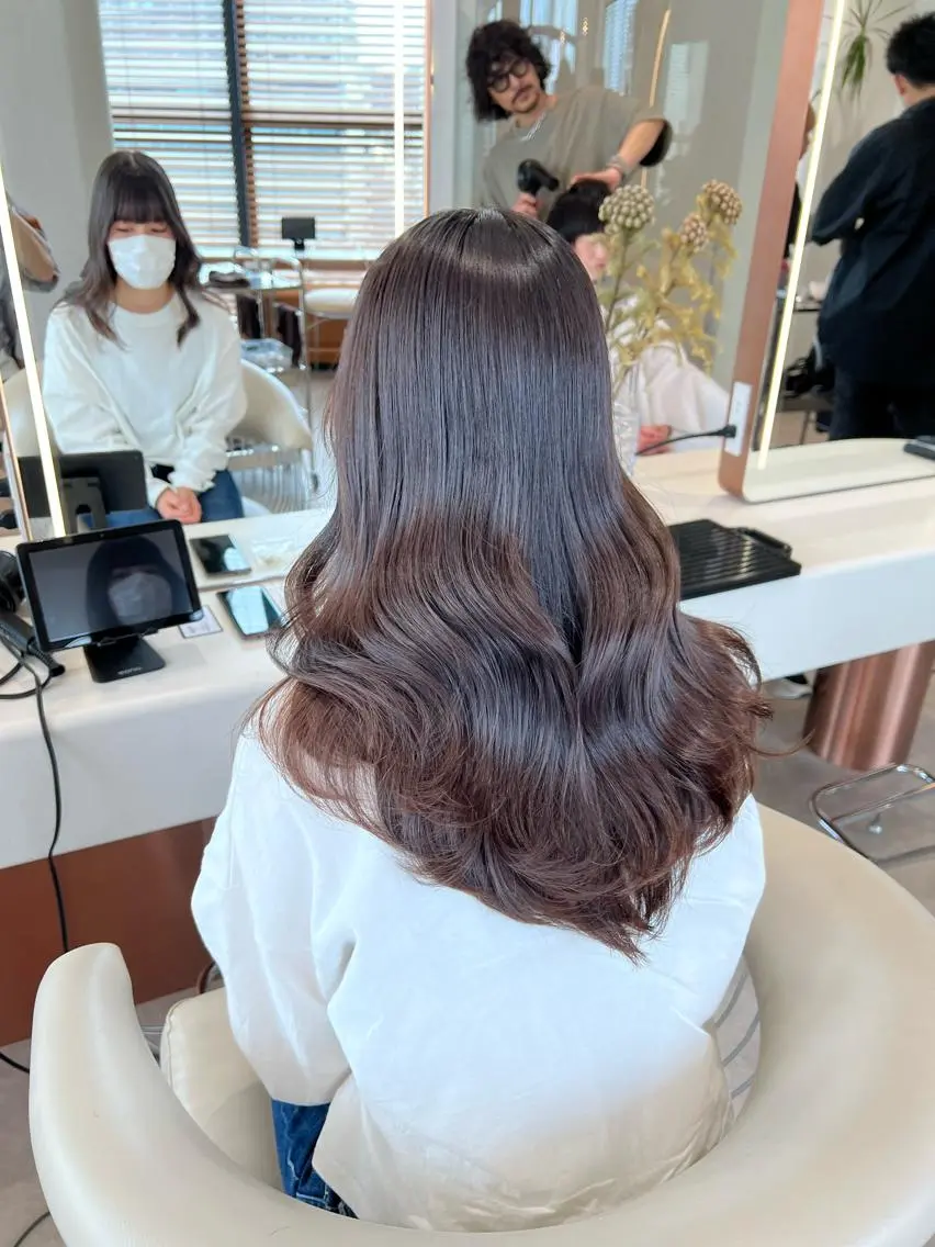 ロング カラー くびれヘア 韓国風ヘア 韓国レイヤー🇰🇷 韓国研修◎渋谷カイトのヘアスタイル