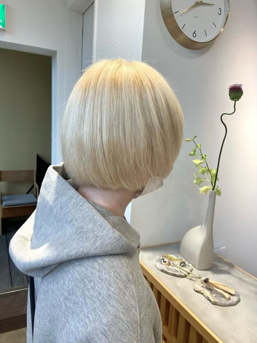 ショート カラー メンズ ショート/ウルフ ハイトーン/カイセイのヘアスタイル