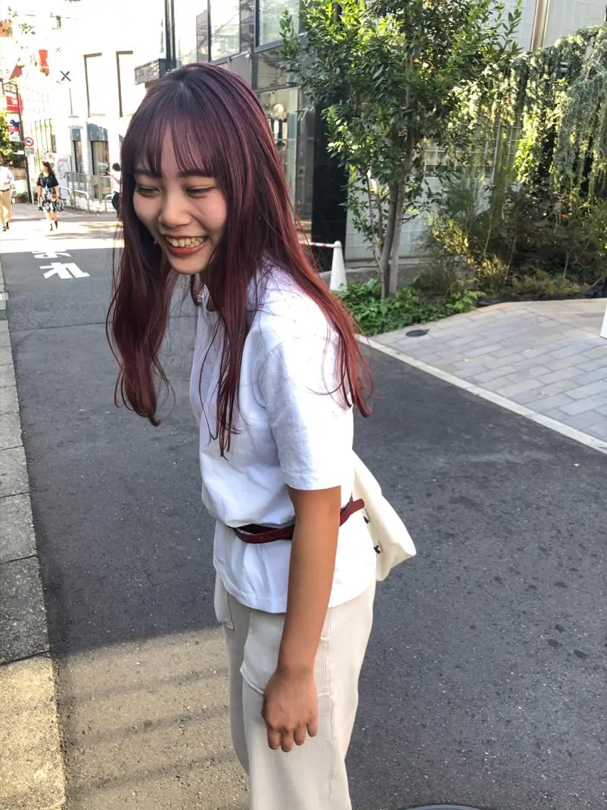 セミロング カラー ブリーチ ピンクカラー センスをお届けします 大谷将生infpのヘアスタイル