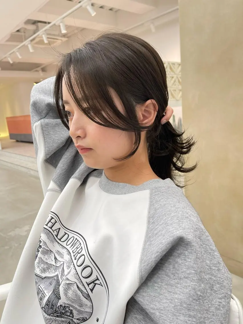 セミロング 顔周りカット 韓国風ヘア レイヤーカット カット だいや/メンズパーマ メンズカット/名古屋のヘアスタイル