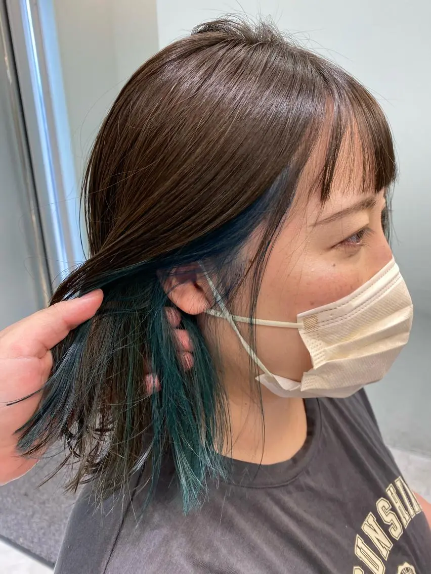 ミディアム カラー インナーカラー ヘアカラー トリートメント 中川 茜里のヘアスタイル