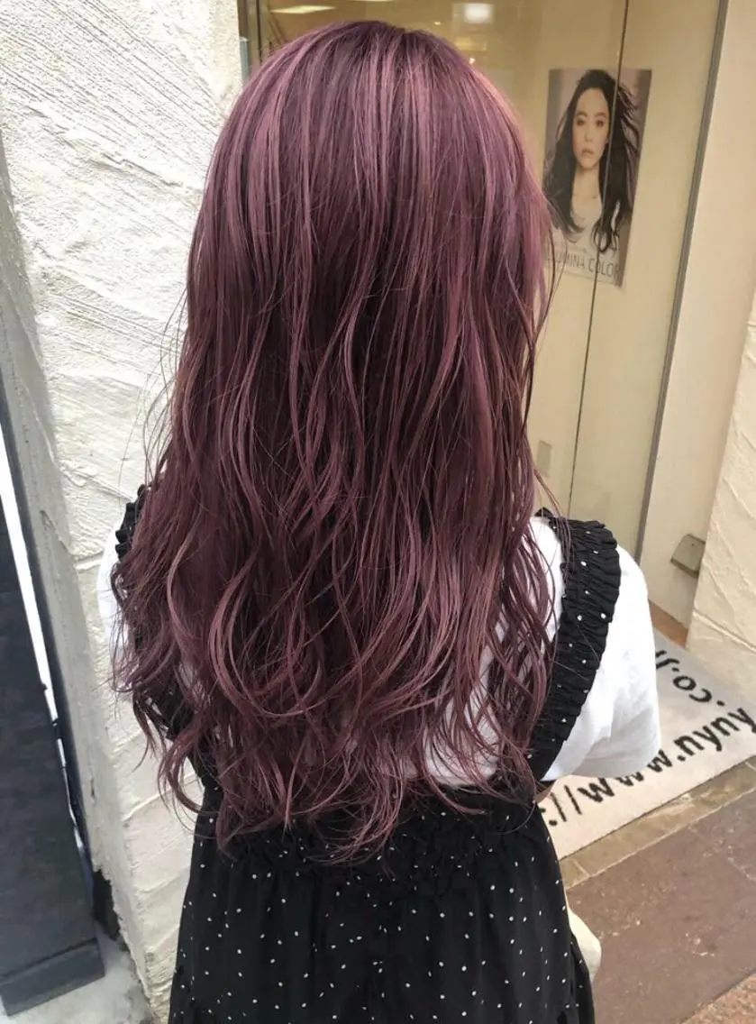 ロング カラー ヘアアレンジ ピンクカラー ピンクパープル パープルカラー 限定クーポン 💕大量更新ブリーチのヘアスタイル