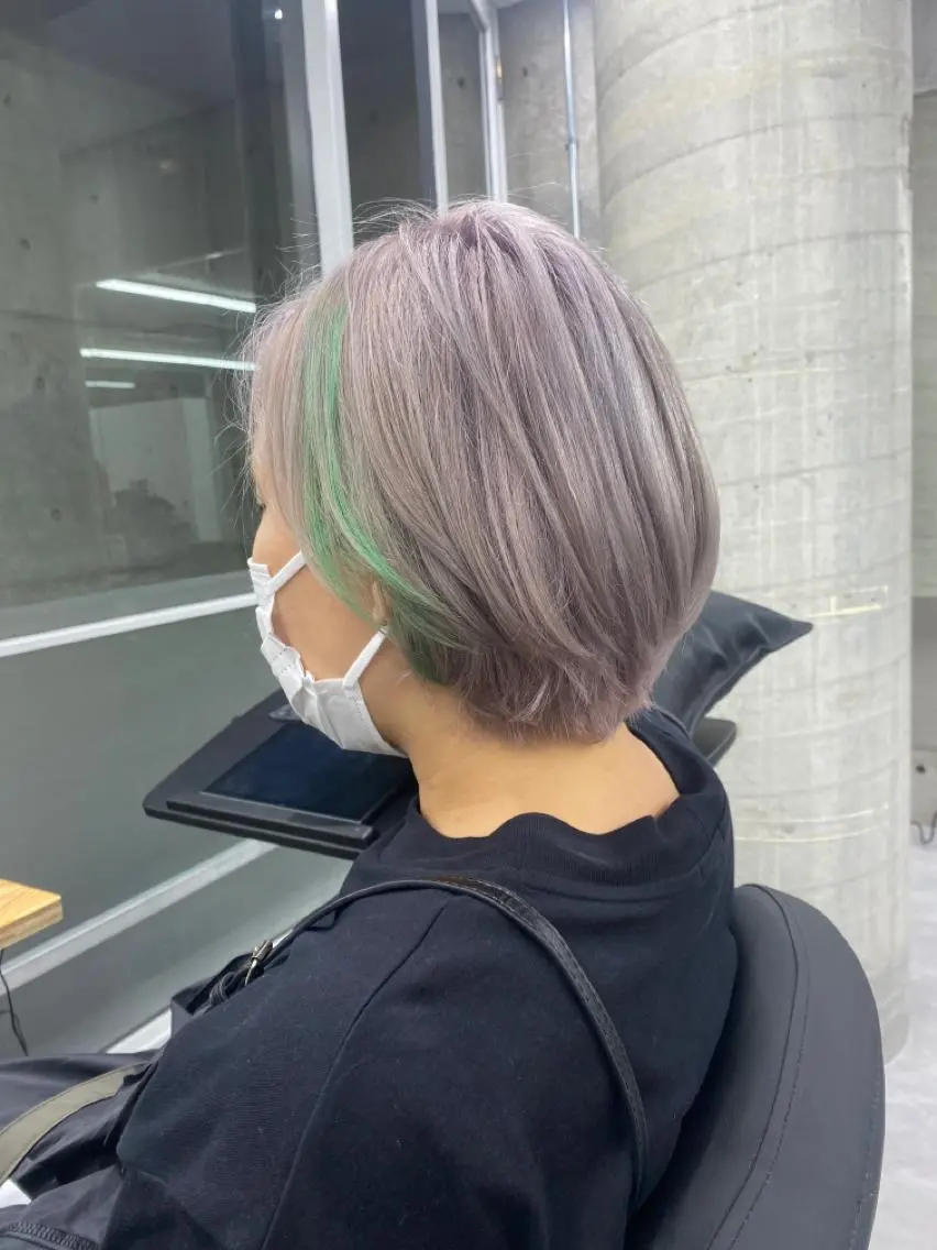 ショート カラー バレイヤージュ ブリーチ ケアブリーチ ダブルカラー ハイライトカラー welring hair salonのヘアスタイル