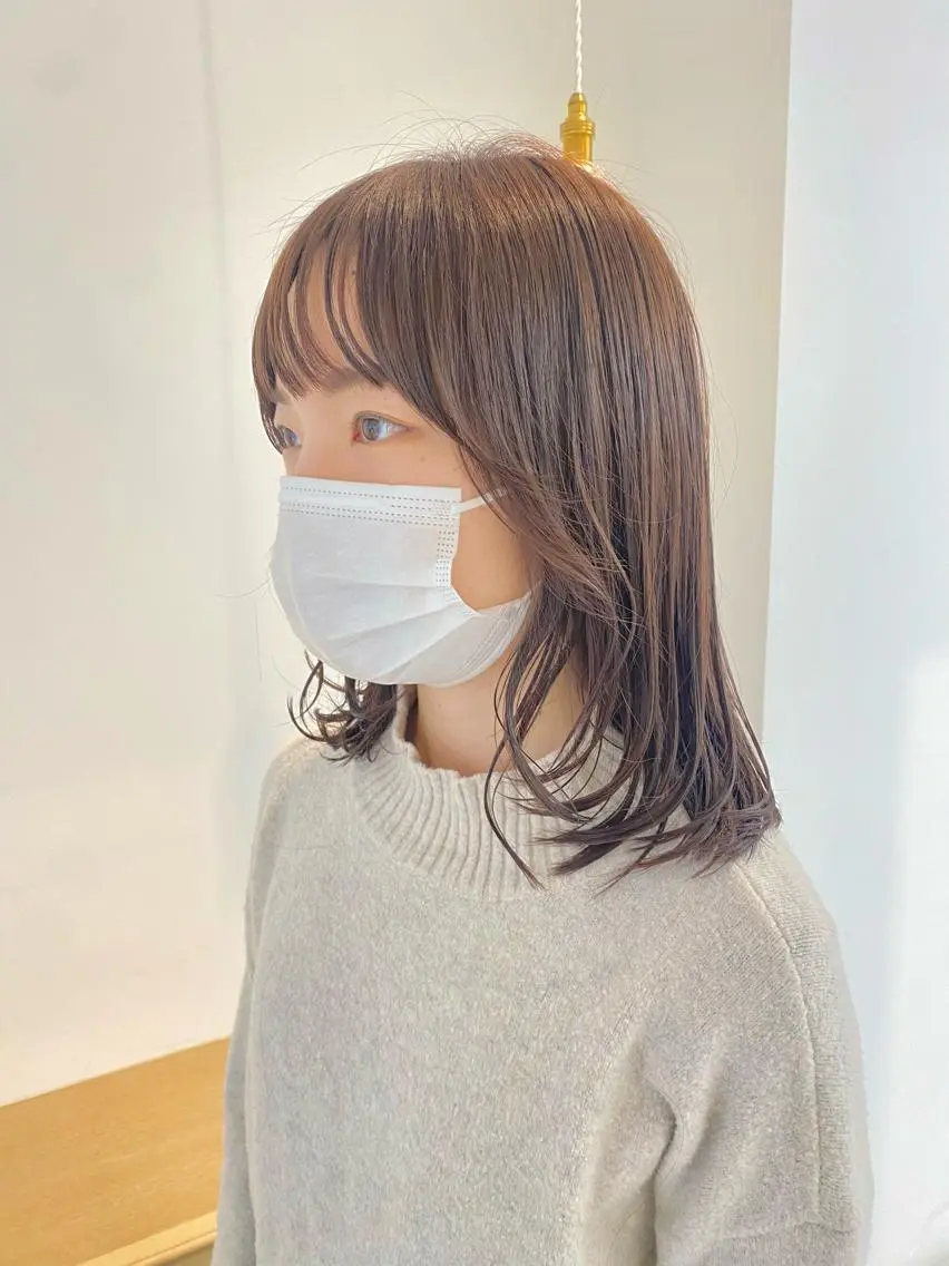ミディアム カラー カット ヘアカラー 安永 涼のヘアスタイル