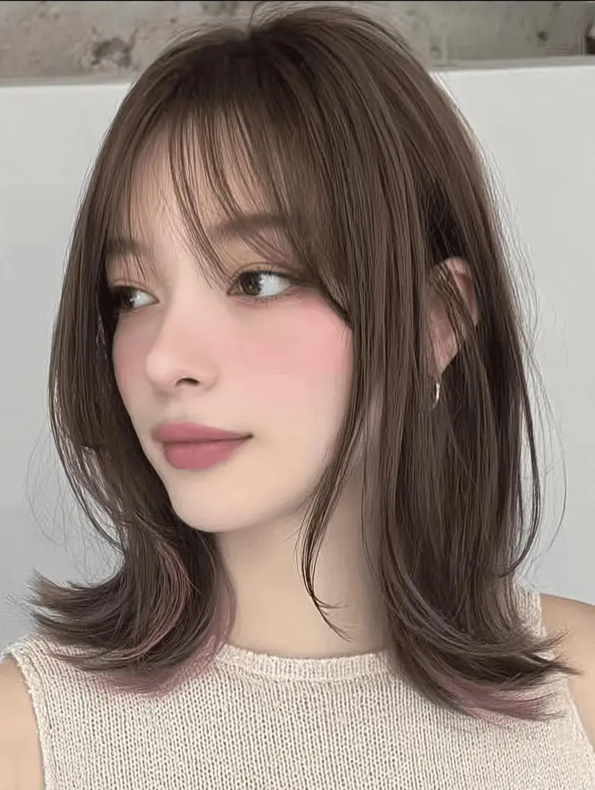 ミディアム カラー ✨エクステ✨本数・ 色合わせ相談可／山口のヘアスタイル
